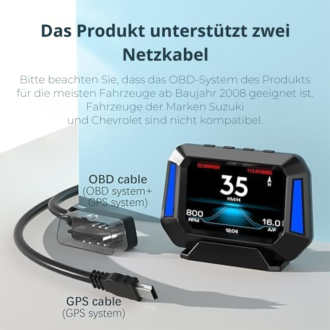 LCD Head-Up Display fürs Auto – Fahrdaten in Echtzeit & Mehr Sicherheit | Cervora