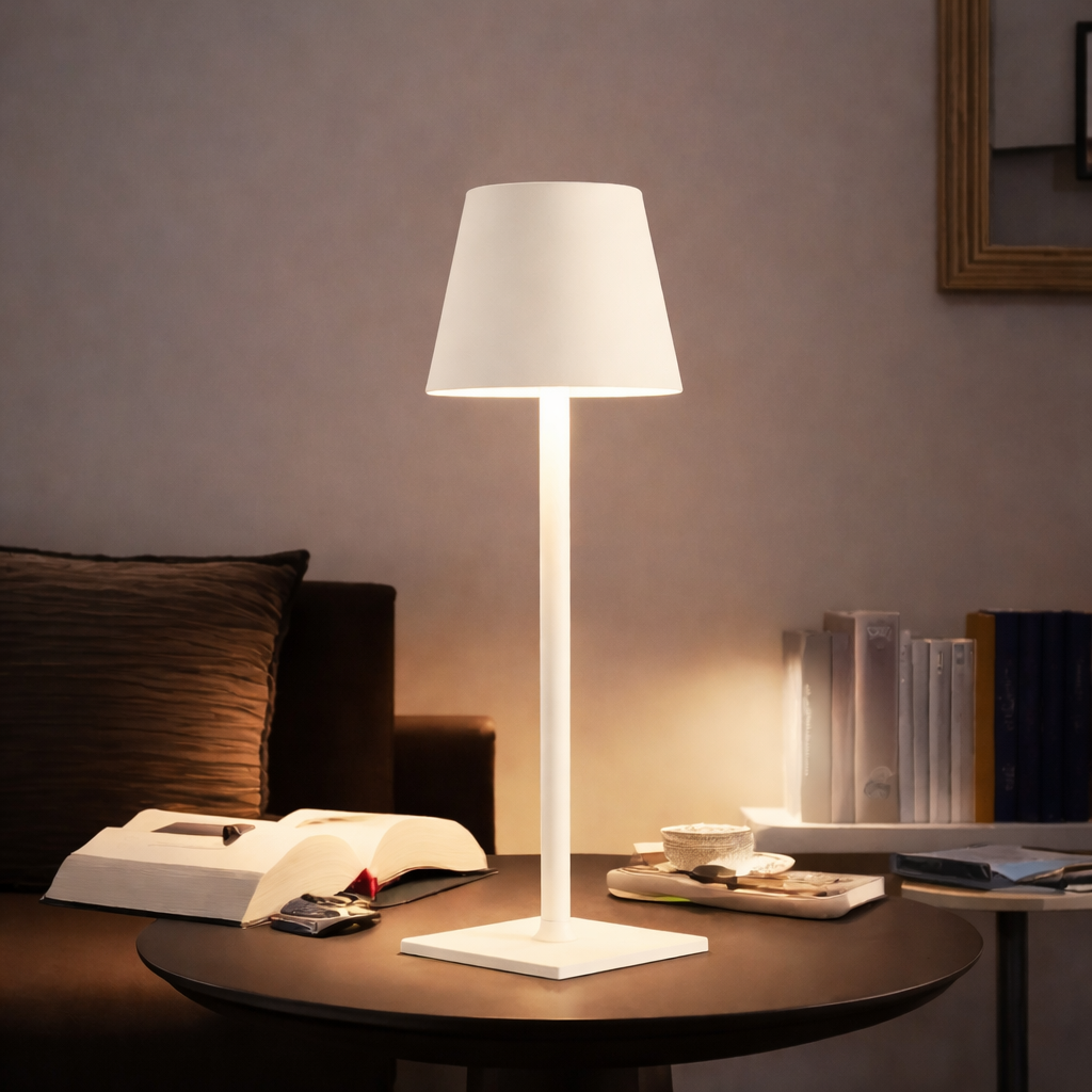 Lampe de Table LED Sans Fil Étanche Rechargeable – Lampe de Chevet LED Tactile à Intensité Réglable