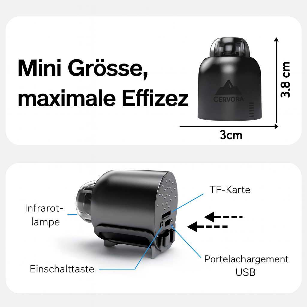 Cervora Mini-Kamera – Versteckte WLAN Kamera mit Bewegungserkennung & Nachtsicht HD 1080p