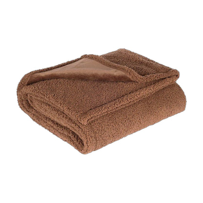 Wasserdichte graue Microfleece-Decke mit TPU-Schicht auf einem Bett