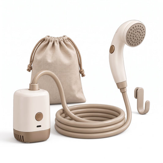 Tragbare Tierdusche mit USB-C-Pumpe, Schlauch, Duschkopf und Aufbewahrungstasche für Hunde und Katzen