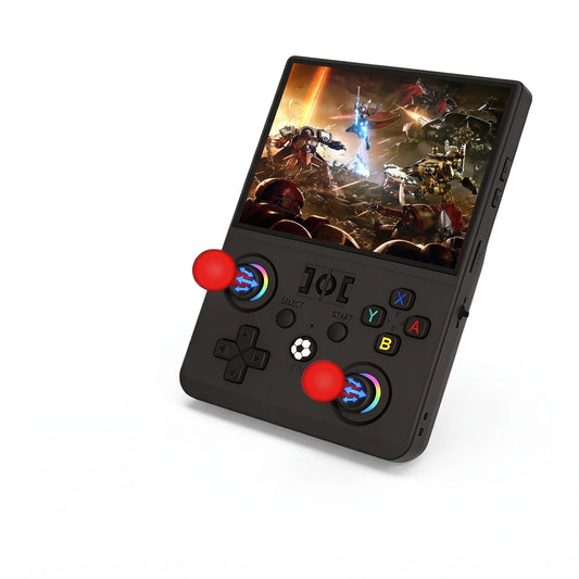 Tragbare Retro-Spielkonsole mit 4,5-Zoll-Display, zwei Joysticks und Steuerkreuz