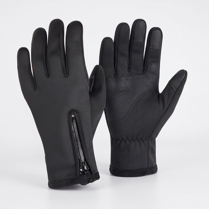 Schwarze beheizbare Handschuhe mit USB-Kabel und rutschfester Handfläche
