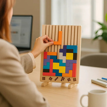 Plateau de Tetris en bois – La pause cérébrale idéale pour votre bureau