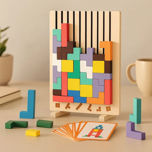 Plateau de Tetris en bois – La pause cérébrale idéale pour votre bureau