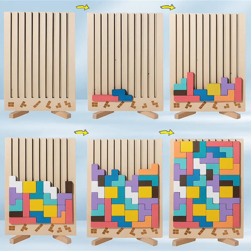 Plateau de Tetris en bois – La pause cérébrale idéale pour votre bureau