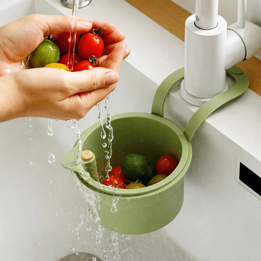 Panier d'égouttage suspendu – Système de filtration en deux parties, vidange en un clic