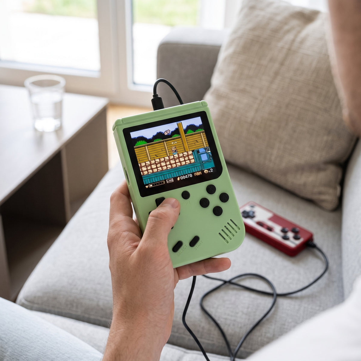 Retro Handheld Spielkonsole mit Farbdisplay, Steuerkreuz und Tasten