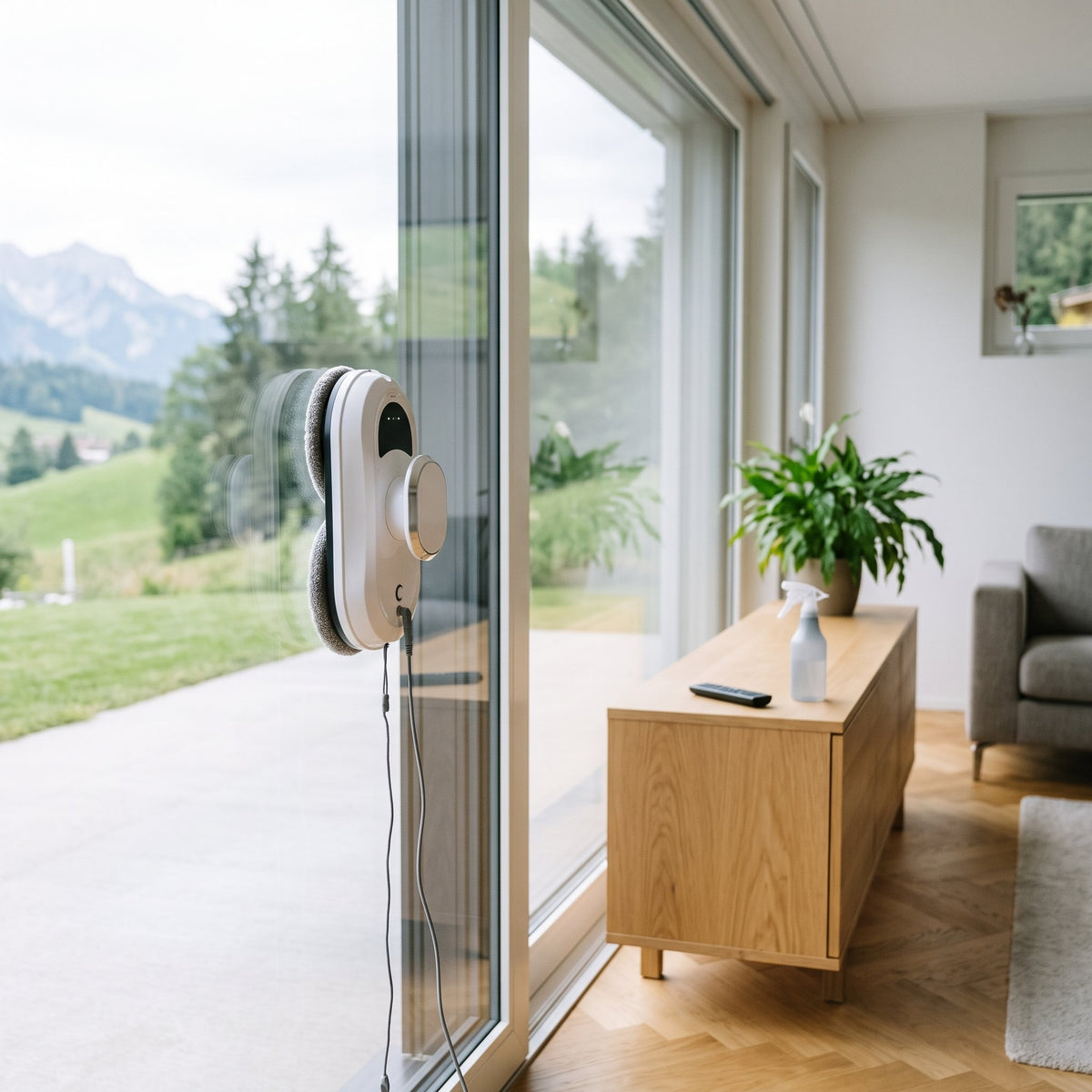 Fensterputzroboter mit Fernbedienung – 5600 Pa Saugkraft, Sicherheitsseil und Notakku