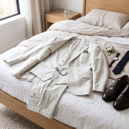 Herrenanzug 3-teilig Slim Fit mit Weste – Sakko, Weste und Hose in 6 Farben, Grösse S bis 4XL