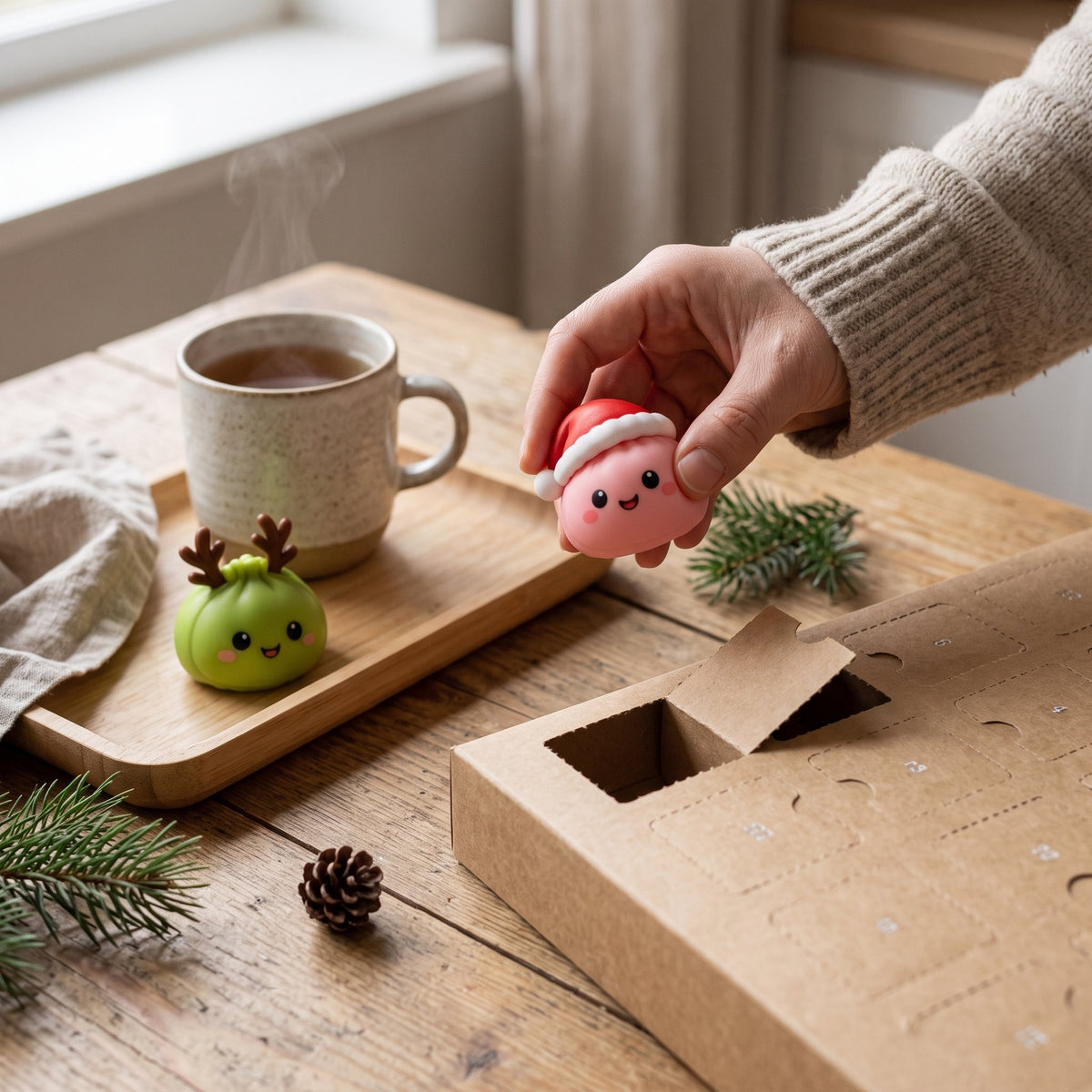Adventskalender mit 24 Squishy-Dumplings – Spielzeug-Überraschungen für Kinder und Erwachsene