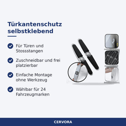 Selbstklebender Kantenschutz aus Kunststoff an der Autotür