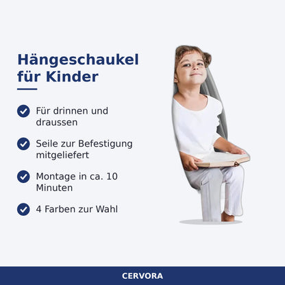 Hängeschaukel für Kinder, aufgehängt im Kinderzimmer