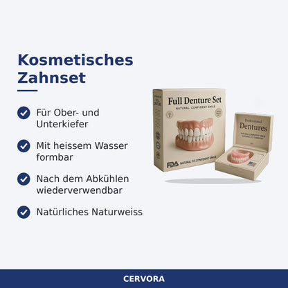 Kosmetisches Zahnset in Naturweiss für Ober- und Unterkiefer