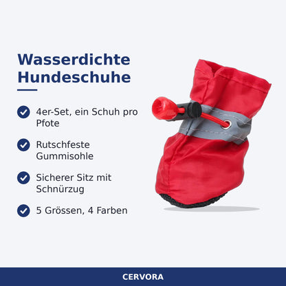 Wasserdichte Hundeschuhe im 4er-Set mit rutschfester Gummisohle für kleine Hunde