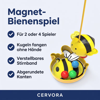 Magnetisches Bienen-Geschicklichkeitsspiel mit Stirnbändern, Blumenbrett und bunten Kugeln