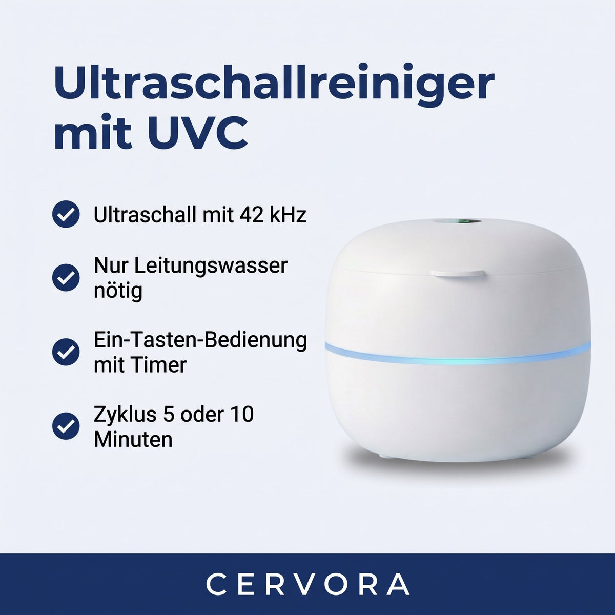 Ultraschallreiniger mit UVC-Lampe für Zahnspangen und Aligner