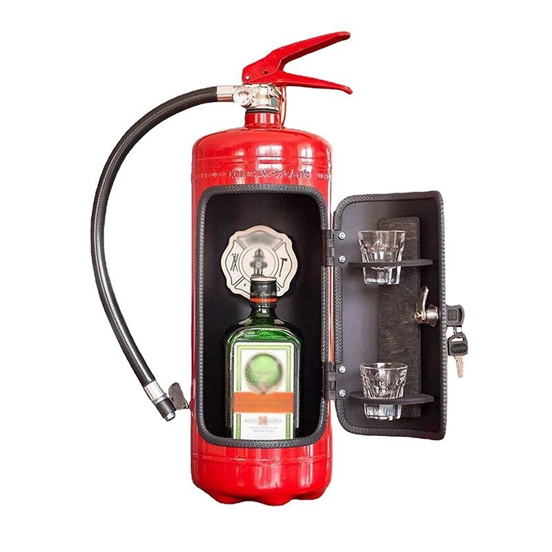 Minibar in Form eines roten Feuerlöschers, 40 cm hoch