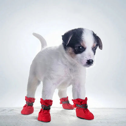 Wasserdichte Hundeschuhe im 4er-Set mit rutschfester Gummisohle für kleine Hunde