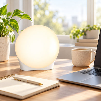 Lichttherapielampe als Tischlampe mit Timer und einstellbarer Helligkeit