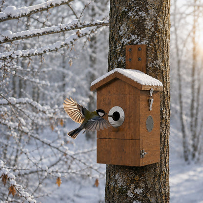 Nistkasten aus Holz mit integrierter HD-Kamera für Garten und Balkon