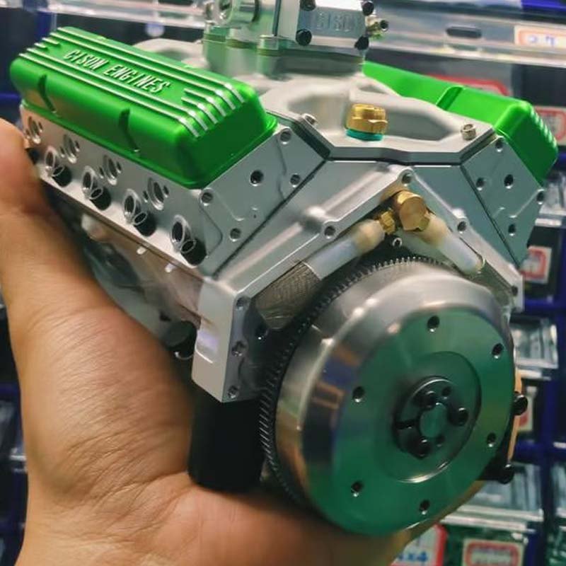 V8-Motor-Bausatz als Miniaturmodell mit Metallteilen zum Selbstzusammenbauen