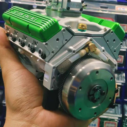 V8-Motor-Bausatz als Miniaturmodell mit Metallteilen zum Selbstzusammenbauen
