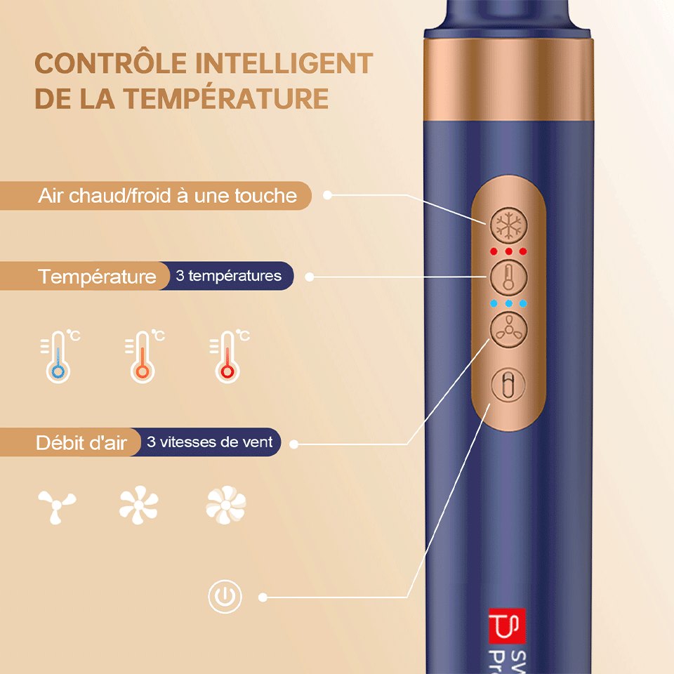 Warmluftbürste 8 in 1 mit Ionentechnologie und 8 Aufsätzen