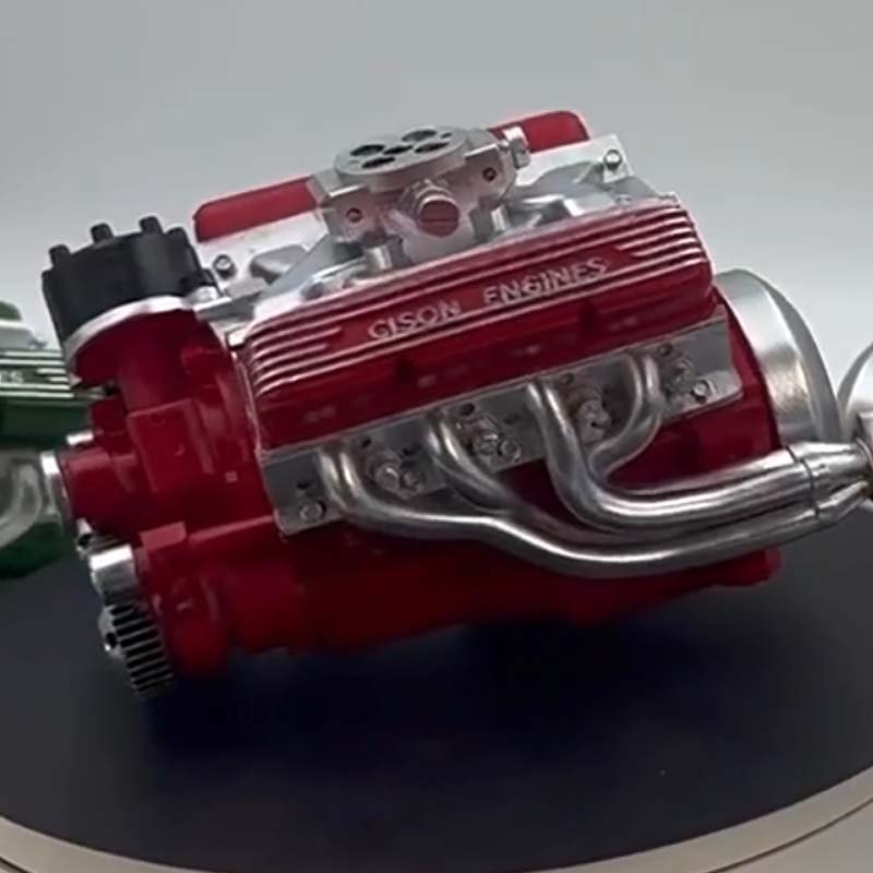 V8-Motor-Bausatz als Miniaturmodell mit Metallteilen zum Selbstzusammenbauen