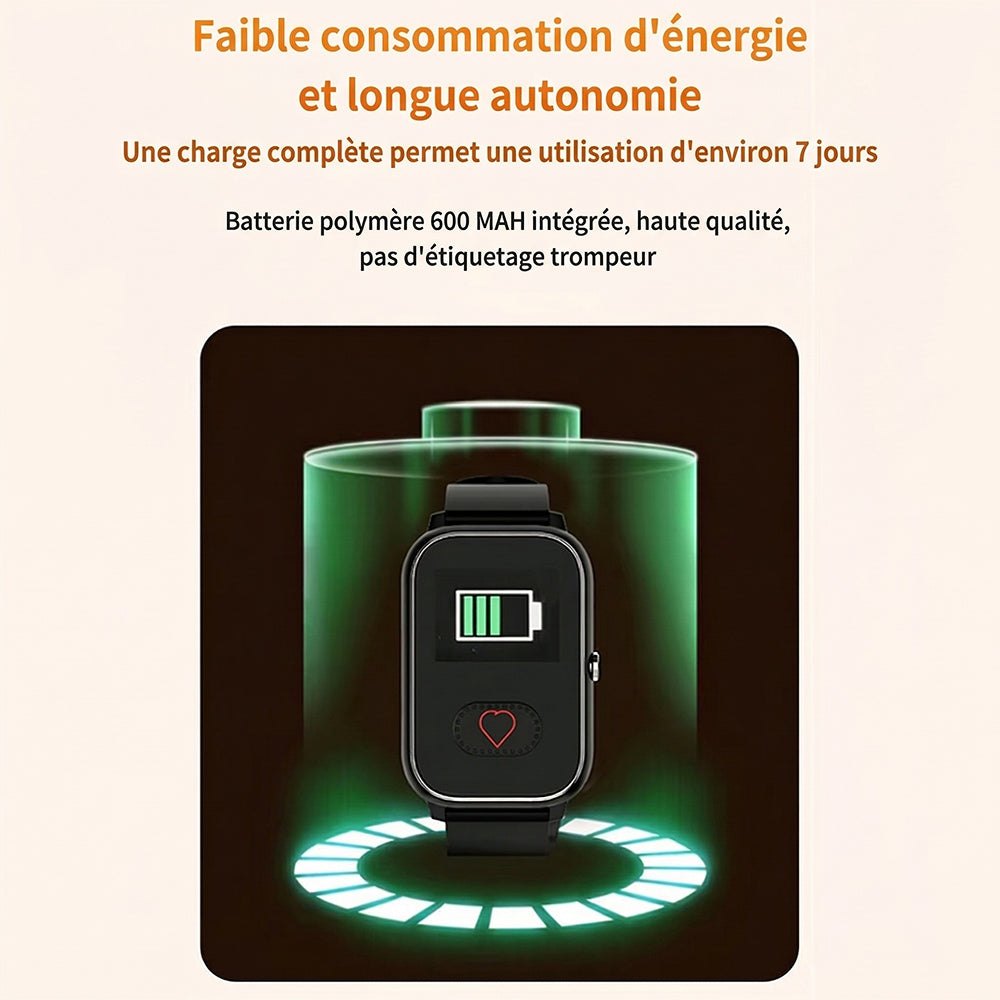 Smartwatch für Senioren mit Sturzerkennung, SOS-Taste und Silikonarmband