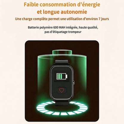 Smartwatch für Senioren mit Sturzerkennung, SOS-Taste und Silikonarmband