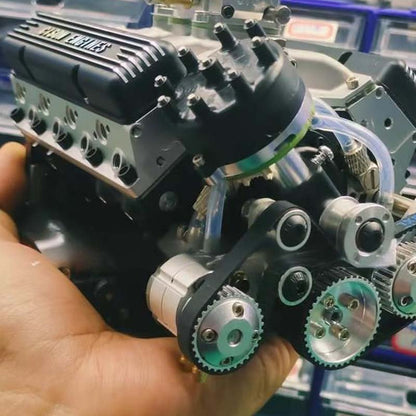 V8-Motor-Bausatz als Miniaturmodell mit Metallteilen zum Selbstzusammenbauen