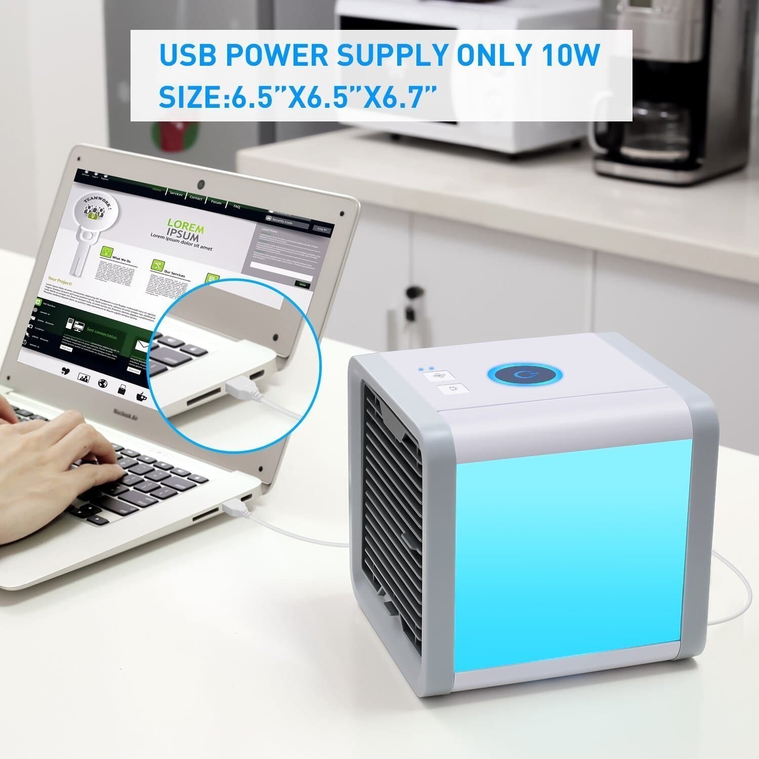 3-in-1 Mobile Klimaanlage – Luftkühler, Luftbefeuchter & Luftreiniger USB