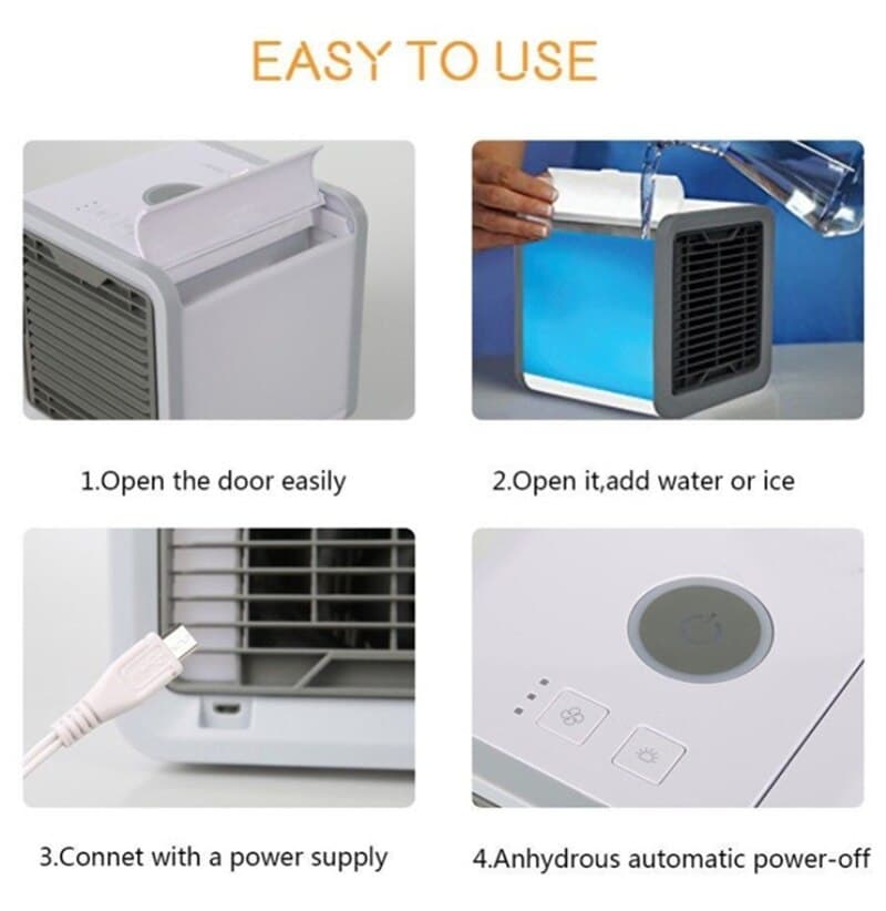 3-in-1 Mobile Klimaanlage – Luftkühler, Luftbefeuchter & Luftreiniger USB