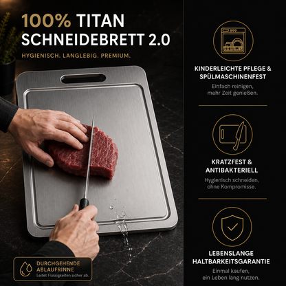 100%-TITAN-SCHNEIDEBRETT™ 2.0 mit Ablaufrinne