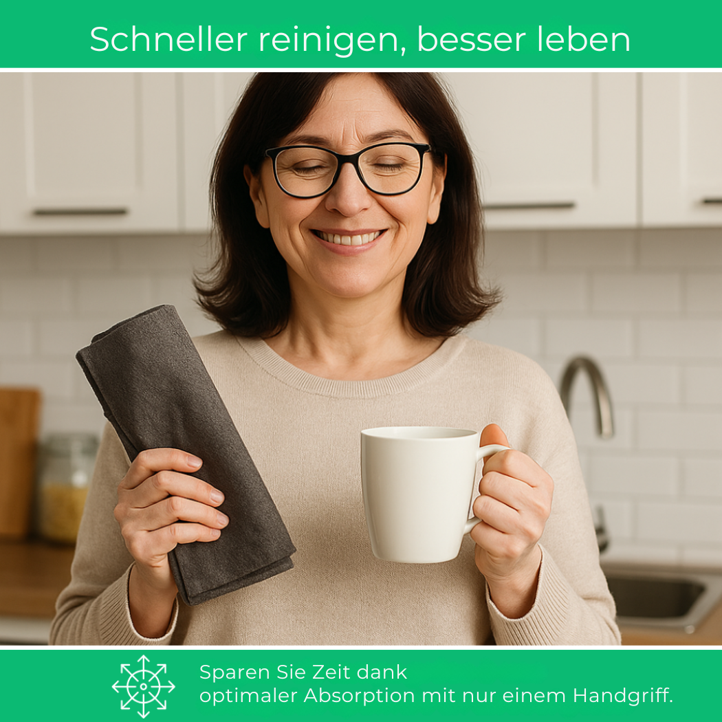 Ultra-saugfähiges Mikrofasertuch | Anti-Flecken und Anti-Kalk