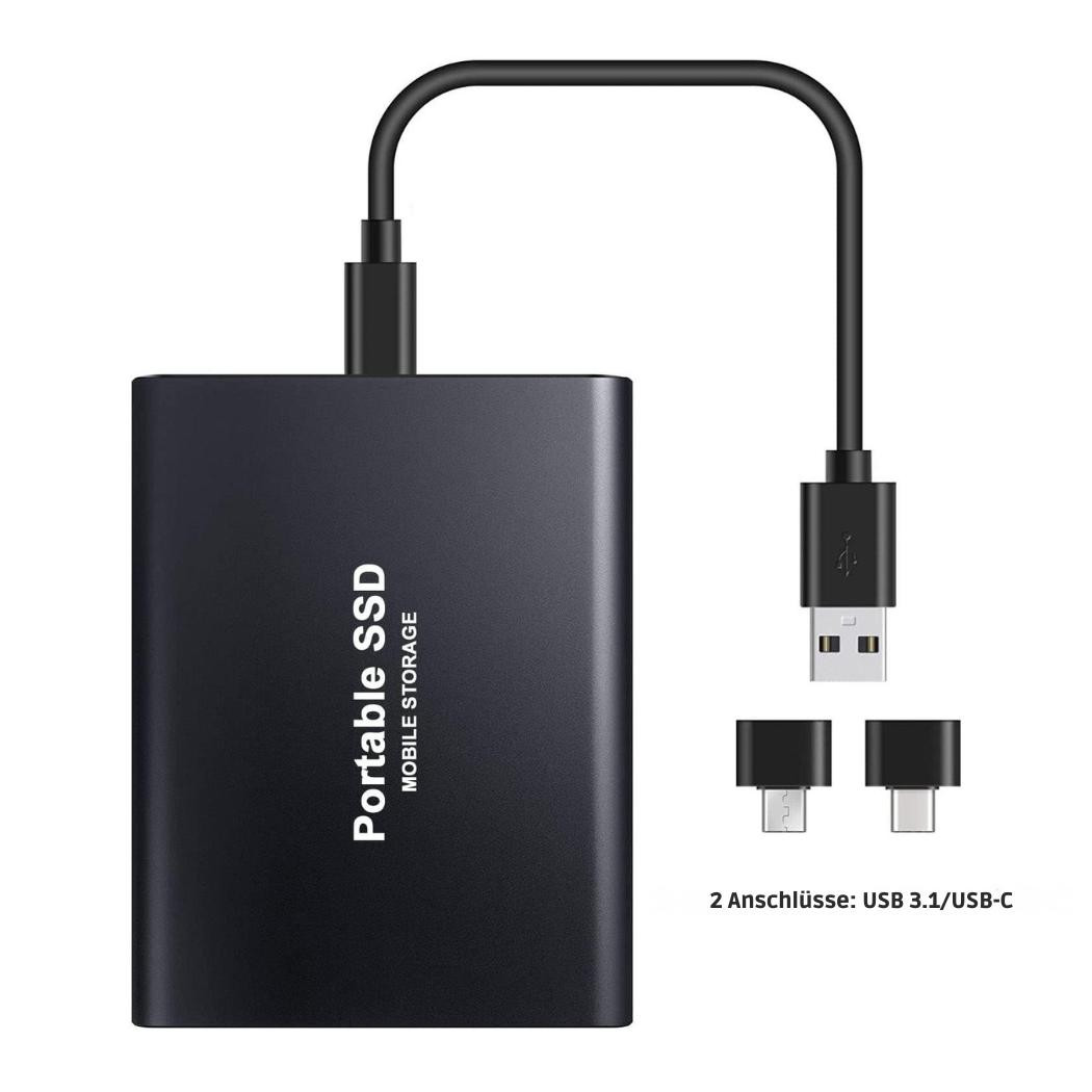 Ultraschnelle externe SSD-Festplatte – Kompakter Speicher mit hoher Kapazität
