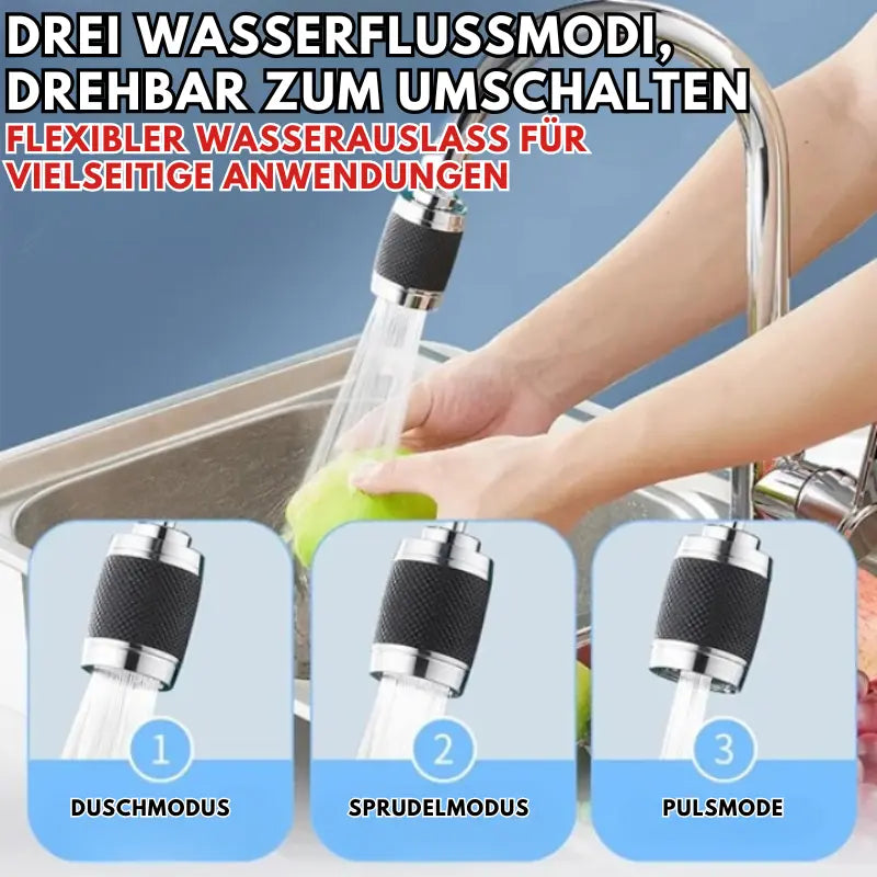 360° Wasserhahn-Aufsatz – Spritzschutz, drehbar & werkzeuglos montierbar