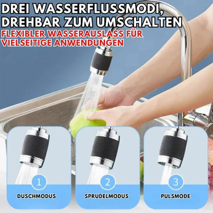 360° Wasserhahn-Aufsatz – Spritzschutz, drehbar & werkzeuglos montierbar