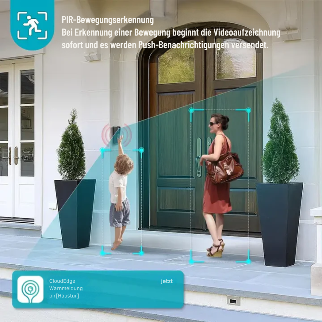 Drahtlose WiFi Video-Türklingel – HD-Überwachung & Zwei-Wege-Kommunikation | Cervora