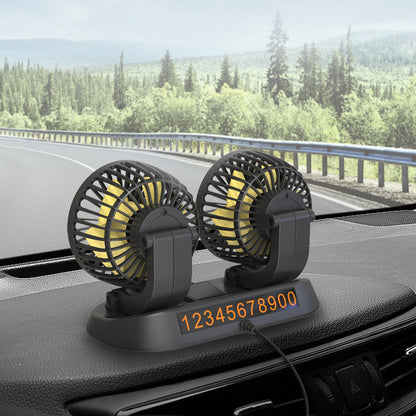Doppellüfter für das Auto – 360° Rotation, 12V/24V/USB, leise