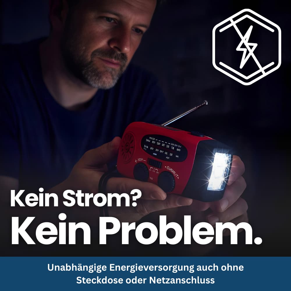 Radio de Secours Solaire Multifonction avec Manivelle et Lampe LED