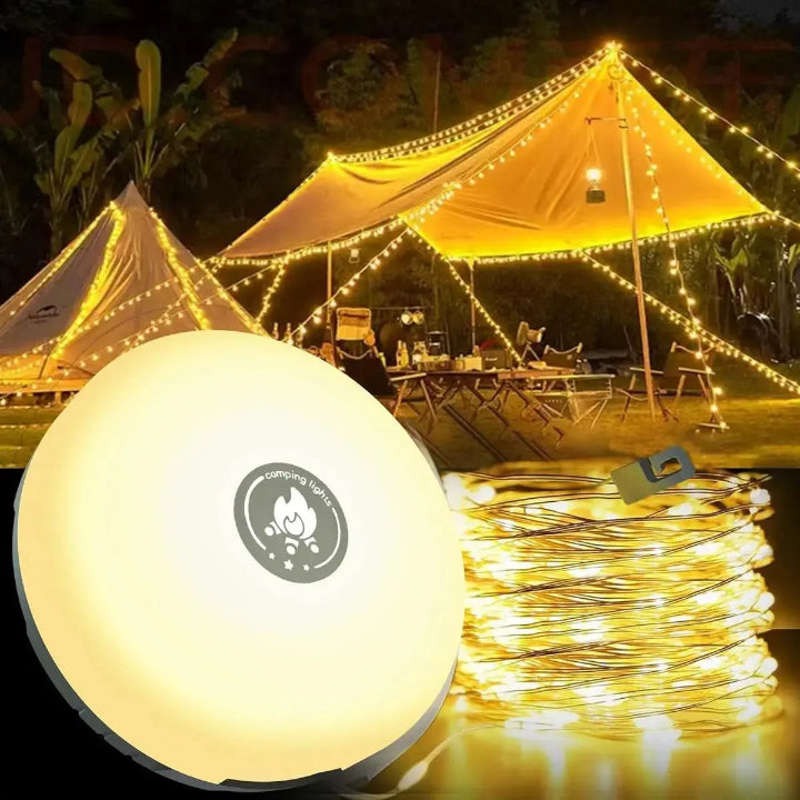 Lampe de camping avec guirlande lumineuse RGB de 10 m – ambiance et sécurité garanties pour toutes vos excursions