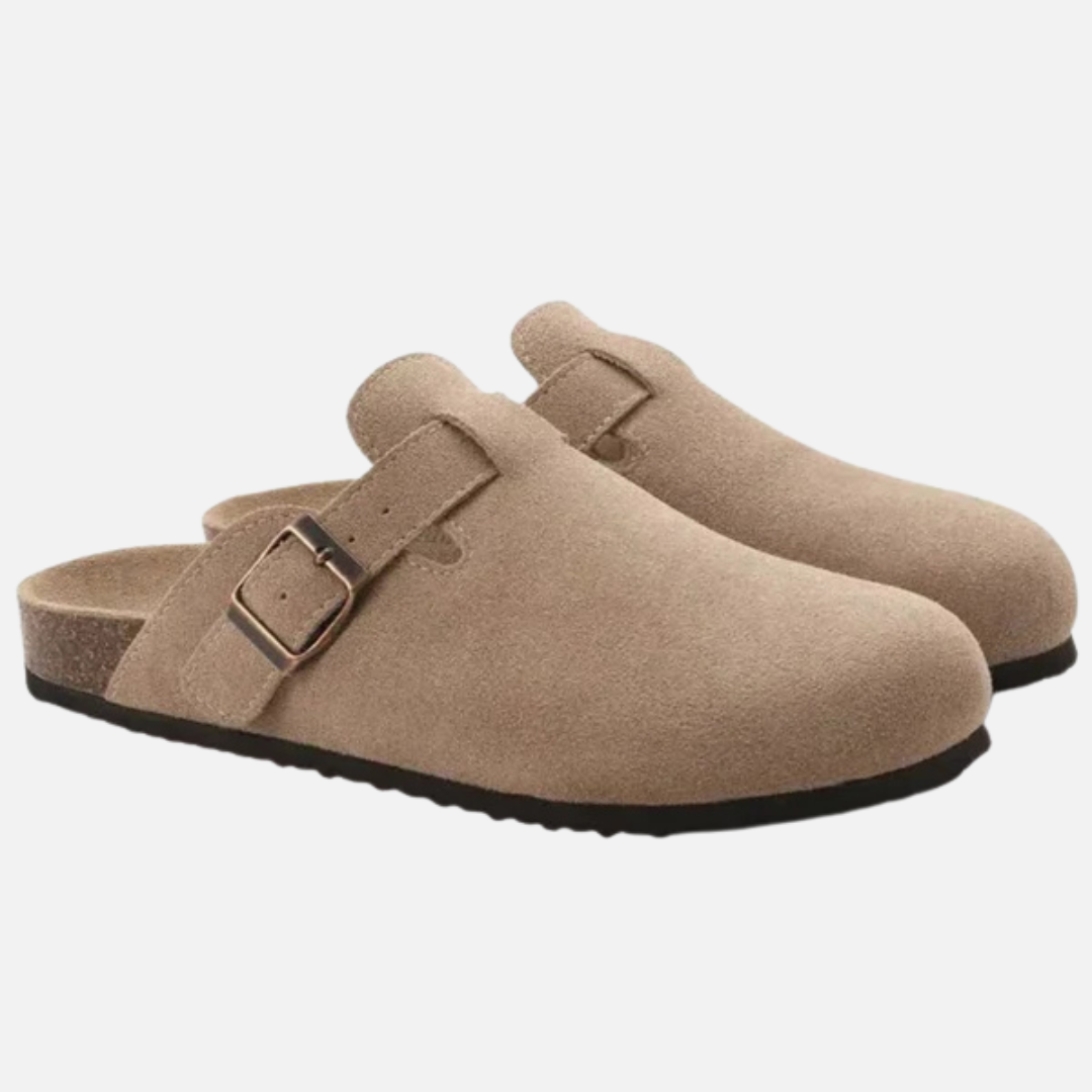 Herren Wildleder Orthopädische Komfort Clogs - Schnallen-Absatzmules
