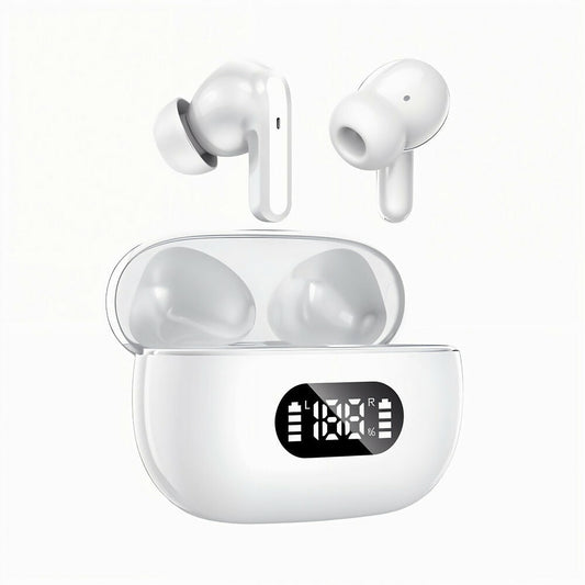 True Wireless In-Ear Kopfhörer / Bluetooth 5.3 / 55h Akkulaufzeit / IPX5 wasserfest / LED-Display / Für Sport, Gaming & Alltag