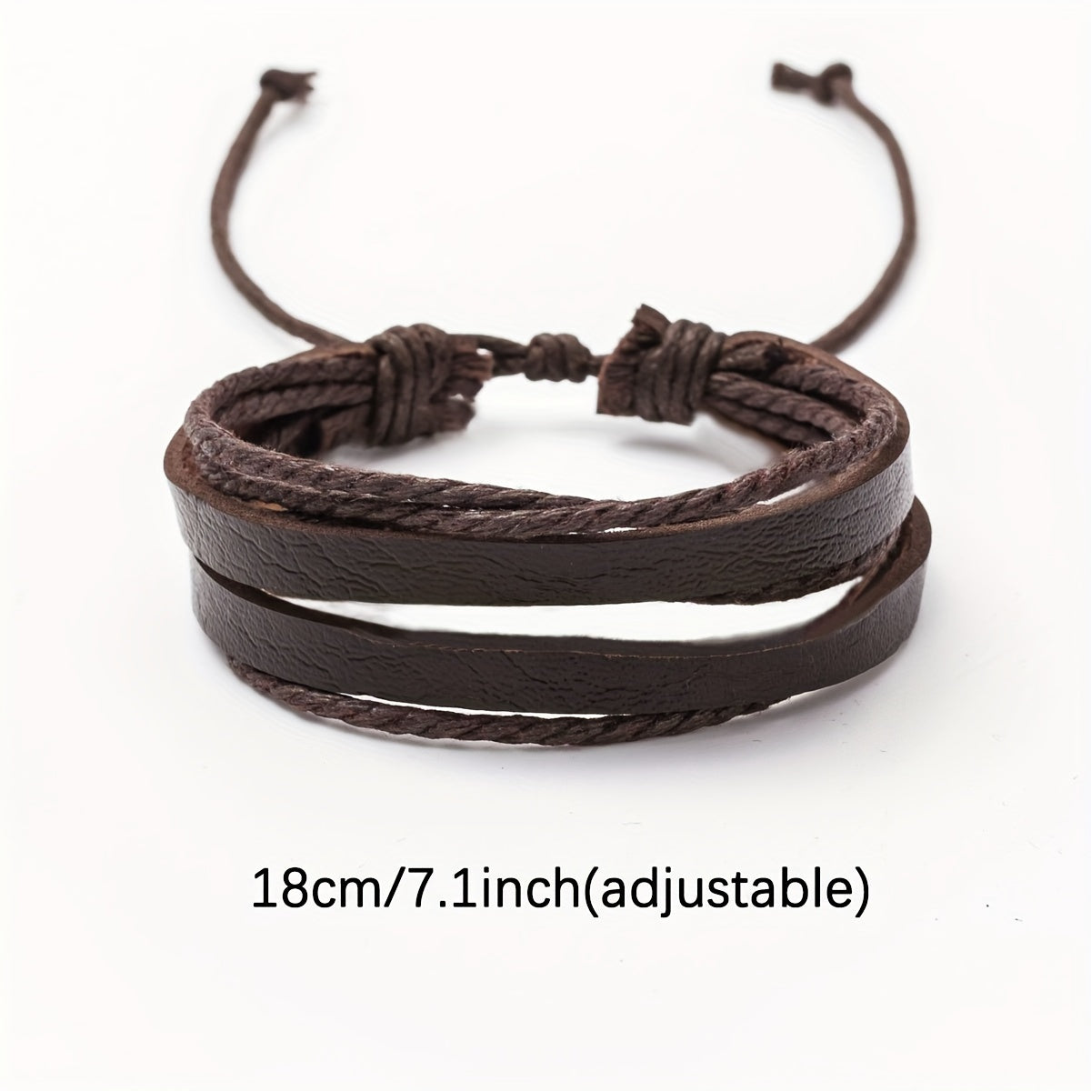 Lederarmband-Set mit Holzperlen – Mehrlagig verstellbar