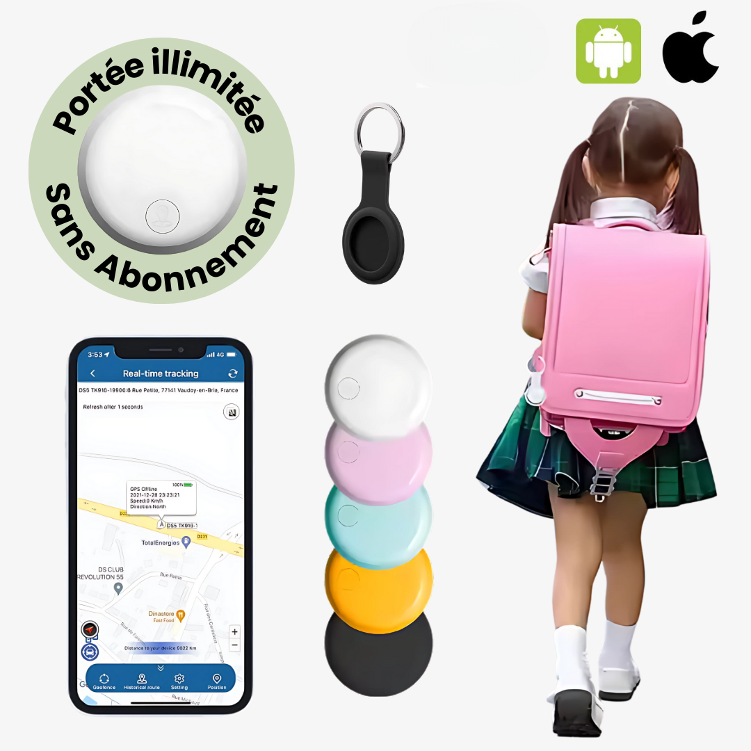 Tag GPS Enfant Sans Abonnement - ANDROID / iOS - Narsago
