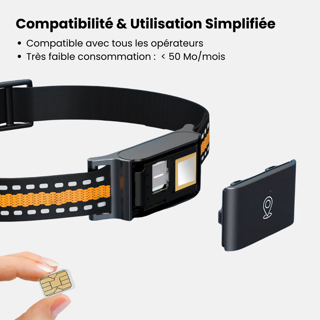 Collier GPS Sans Abonnement Narsago™ – Suivi Précis, Portée Illimitée
