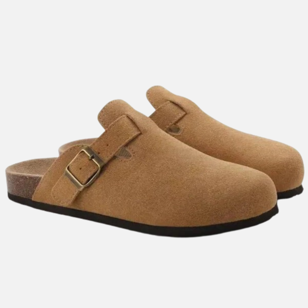 Herren Wildleder Orthopädische Komfort Clogs - Schnallen-Absatzmules