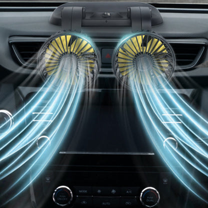 Doppellüfter für das Auto – 360° Rotation, 12V/24V/USB, leise